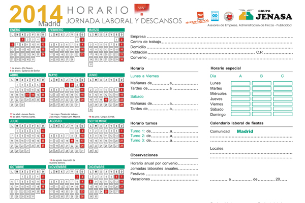 Calendario Laboral 2014