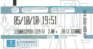 Madrid ticket aparcamientp