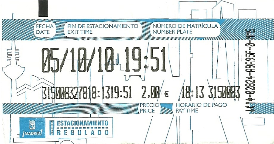 Madrid ticket aparcamientp