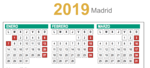 Calendario Laboral 2019 Madrid